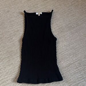 Agolde Black Ribbed Tank Top